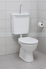 ECOSYSBOX ROUND kézmosós WC tartály,  balos kivitel, fehér színben (Kombi WC tartály és kézmosó)