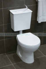 ECOSYSBOX SQUARE kézmosós WC tartály, baloldali alső bekötéssel, fehér színű (Kombi WC tartály és kézmosó)